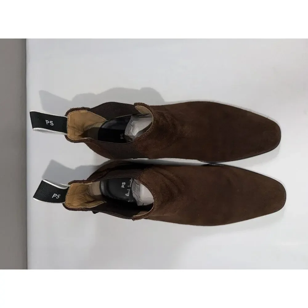 Paul Smith Gerald Size 42 US 9 Brown Suede Chelsea Boots Ankle Pull Tab